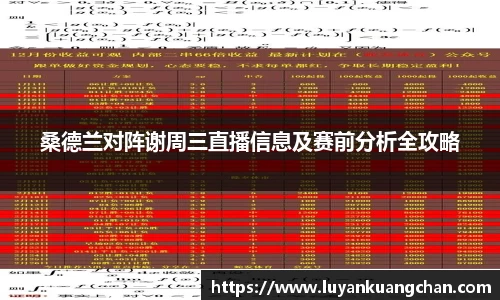 桑德兰对阵谢周三直播信息及赛前分析全攻略